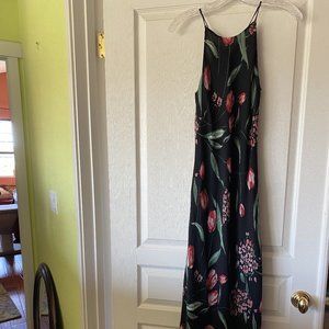 Mannequines Tulip Print Silk Long Dress